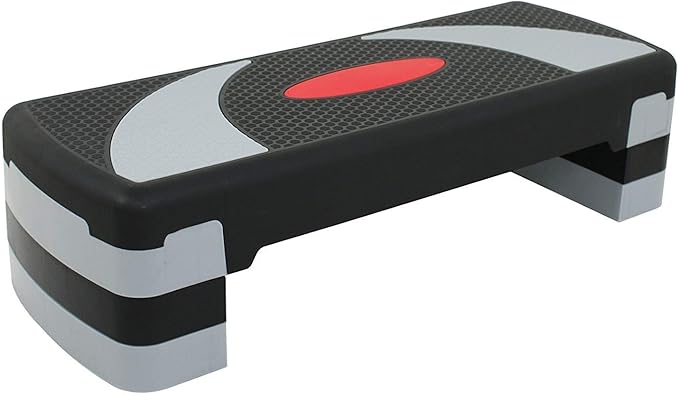 HomGarden 30'' Adjustable Workout Stepper Aerobic Step 4" - 6" - 8" in Fitness & Exercise Step Platform Trainer Stepper w/Risers for Home Gym