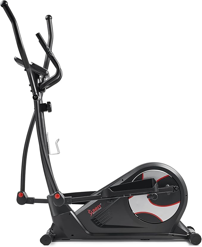Sunny Health & Fitness Elliptical Machine with Extended Stride, Ultra Quiet 300 lbs Capacity Cross Training Cardio Fully Body Exercise for Home, Sunny Fit App Access, Optional 12" or 16" Stride Length