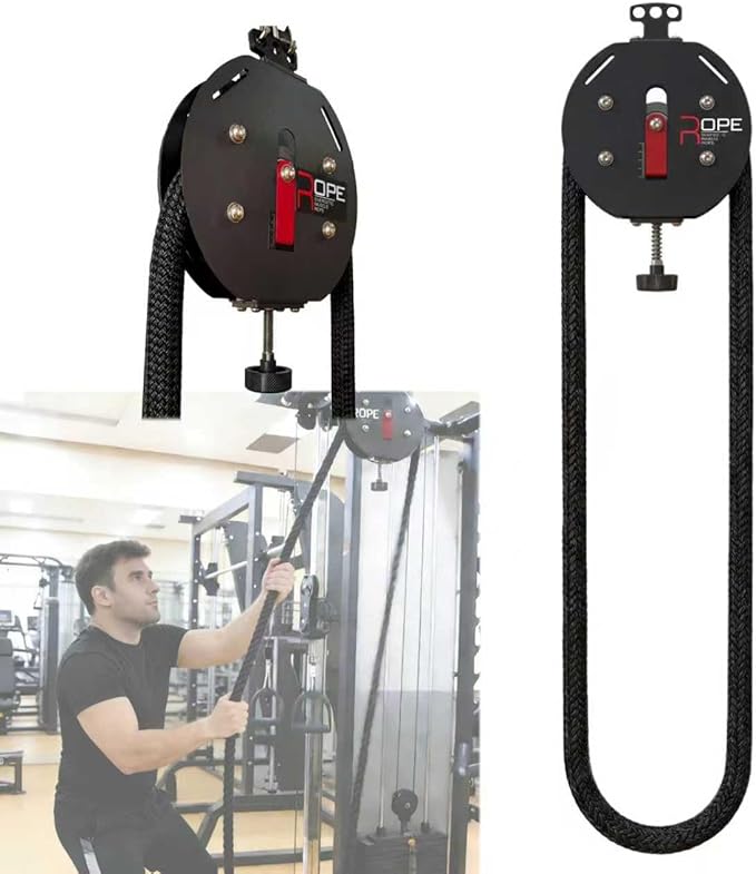 Portable Endless Rope Trainer, Cable Pulley System with Adjustable Resistance - Home Gym Fitness Equipment for Upper Body Strength Training, Back & Arms, Suspension Design for Full Body Pull Exercises