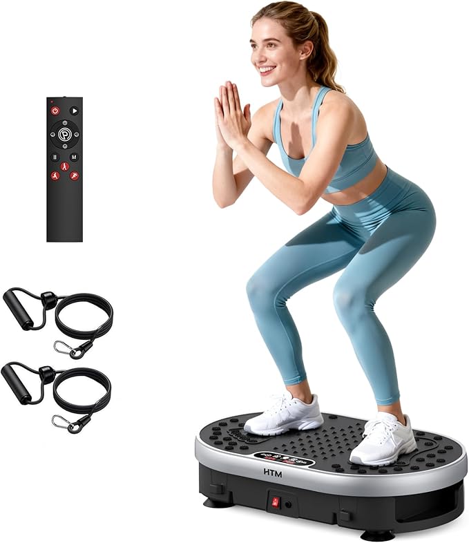 Vibration Plate Exercise Machine with 120 Speed Levels, 9 Program Modes and Remote Control - 15 Min Timer, 300 lbs Capacity Vibrate Stand Shake Board for Full Body Workout, Fat Burner and Toning