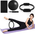 Tsikavo Pilates Ring, Pilates Ring Circle and Ball Set, 12 Inch Magic Circle Pilates Ring,9 Inch Small Exercise Ball,Resistance Bands Set, Home Pilates Equipment for Women