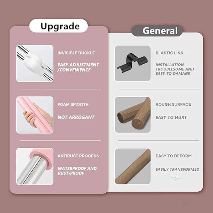 Yoga Sticks Posture Correction Stretching Tool,Back Straightener Posture Corrector,Retractable Design Humpback Correction Stick, Men Women Posture Trainer Corrector,Pink