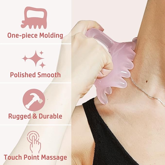 Large Fascia Massage Blaster Tool for Cellulite, Myofascial Release, Muscle Knots, Trigger Points, Cellulite Massager Tool for Body Tension Relief Promote Lymphatic Circulation Pink