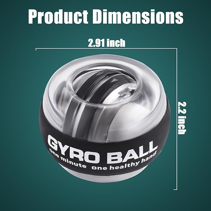 LUMIXA Wrist Ball 2025 - Auto-Start Gyroscopic Hand Exerciser Ball for Wrist & Forearm Strengthening, Gyro Ball Muscle Rehabilitation Therapy