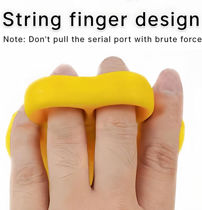 Hand Grip Strength Trainer,Finger Exerciser Balls for Hand Therapy,Stress Relief Balls for Adults(Yellow)