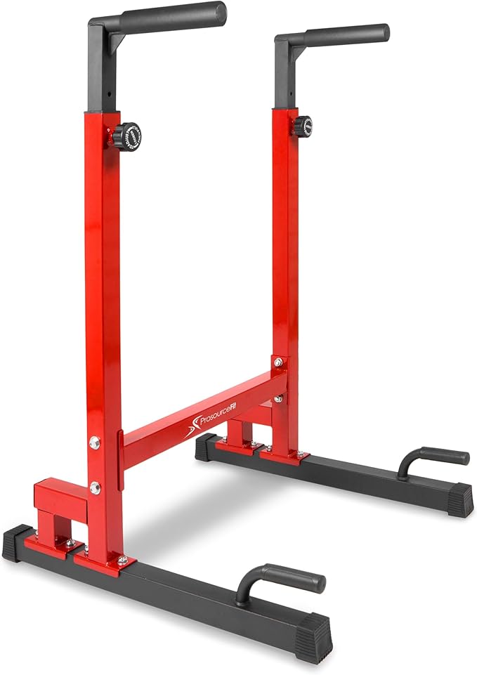 ProsourceFit Dip Stand Station, Heavy Duty Ultimate Body Press Bar with Safety Connector for Tricep Dips