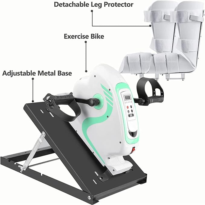 Fitness Electric Pedal Exerciser Bedridden Cycling Rehab Equipment Elderly Bicycle Exerciser Suitable for Home Bed Wheelchair Fitness