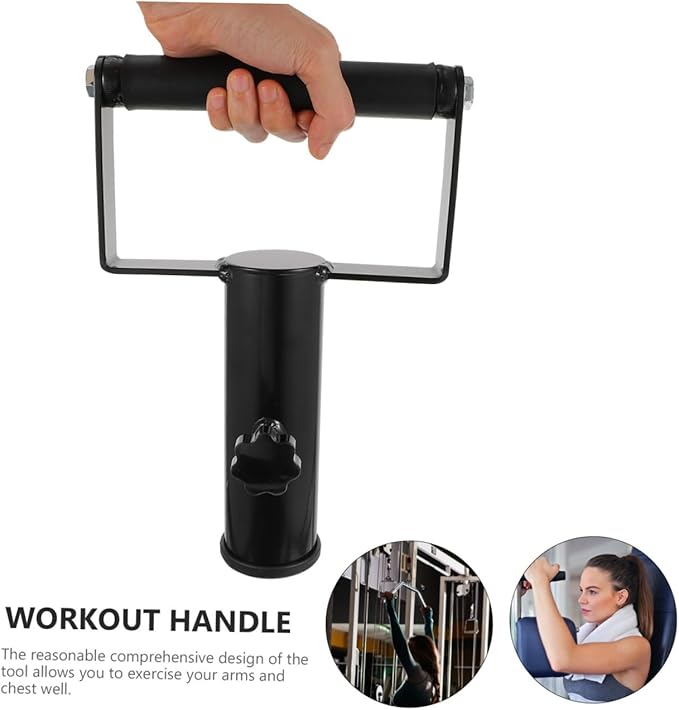 T-Bar Row Attachment Barbell Handle Multi-Grip Solid Handle for Strength Training Non-Slip Grip Compatible Barbell Bars for Core Workout and Fitness Equipment