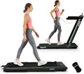 Goplus 2 in 1 Folding Treadmill, 2.25HP Superfit Under Desk Electric Treadmill, Installation-Free with Remote Control, APP Control and LED Display, Walking Jogging for Home Office