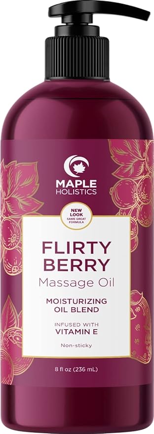 Maple Holistics Massage Oil Kit - Aromatherapy Lavender and Flirty Berry Oils for Massage Therapy and Sensual Aromatherapy - Made With Pure Essential Oils
