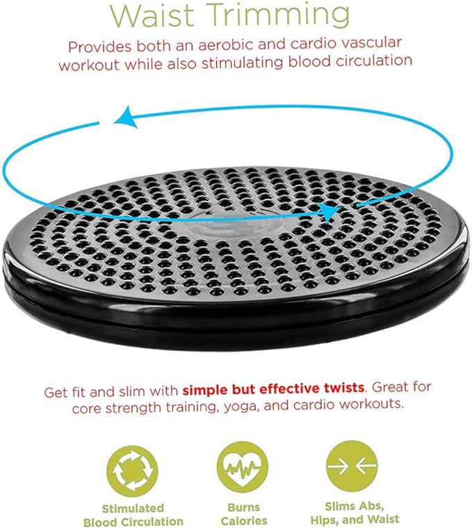 Twist Board for Exercise 9.6 Inch Large Non-slip Safety Wobble Board Waist Twisting Disc for Women Men Slimming and Strengthening Abdominal & Stomach Exercise Equipment At Home,Sports