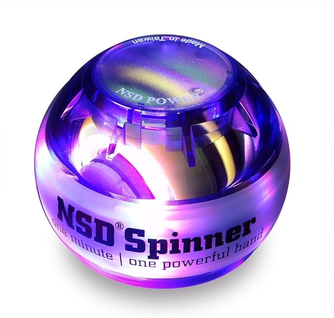 NSD Manual Spring Assisted Start Spinner Gyro Ball – Up to 15,000-18,000 RPM Premium & Durable Hand Strengthener and Wrist Exerciser for Grip Strength Training, Forearm Workout, and Pain Relief