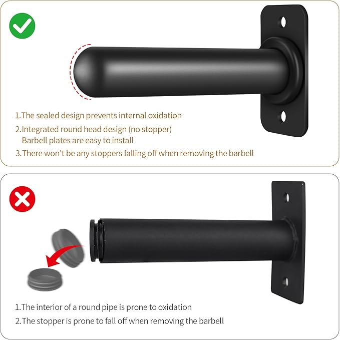 Wall Mounted Weight Plate Holder for 2" Olympic Plates, Heavy Duty Steel Weight Rack Storage, Space Saving Wall Mount Home Gym Organizer