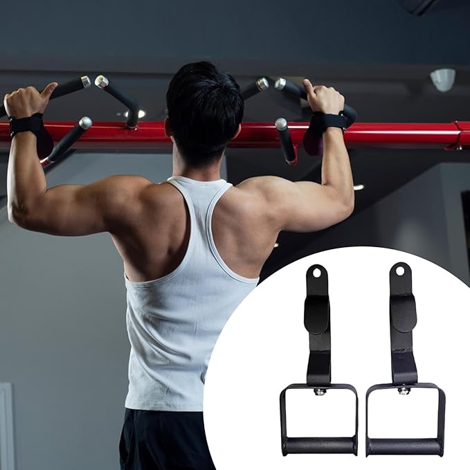 2X Pull up Handles Exercise Machine Attachment Non Slip LAT Pulldown Handle for Strength Training Resistant Bands