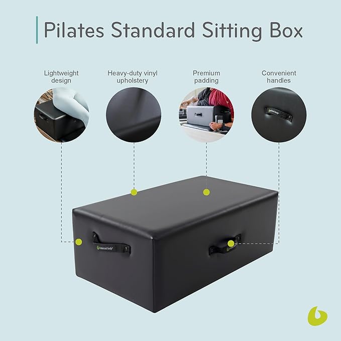 Balanced Body Standard Sitting Box for Pilates Reformer, Pilates Equipment for Home Workouts and Professional Studio Use