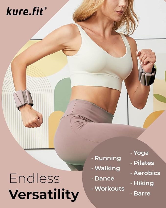 Pilates Weight | Wrist & Ankle Weights for Women | Weighted Bangles | 1LB/ 2LB Each (Set of 2)