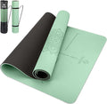 Gruper Yoga Mat Non Slip TPE Extra Wide Yoga Mat with Alignment Mark, 72"L x 32"W x 0.32"/0.24"Th (183cm x 80cm x 8mm/6mm), Anti-Tear Exercise Mat with Carrying Strap and Bag, Workout Mats for Yoga, Pilates