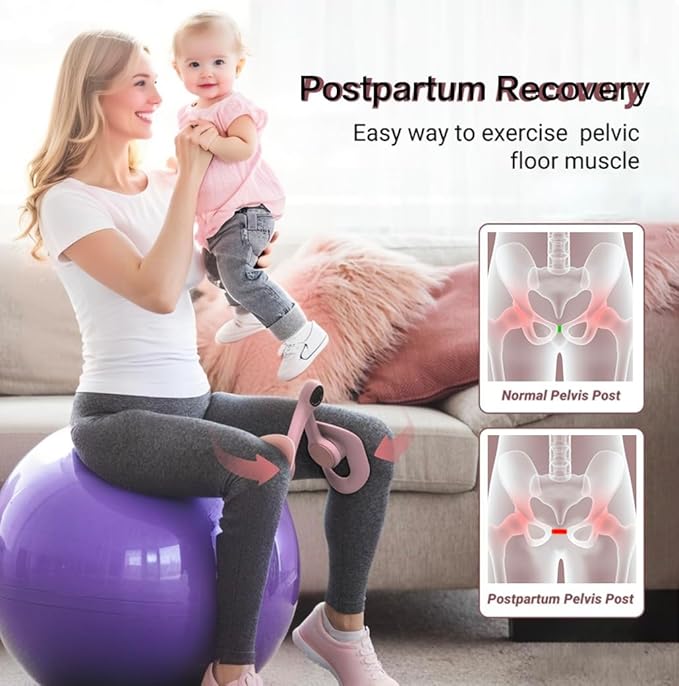 Thigh Trainer, Pelvic Floor Muscle Trainer, Inner Workout 360°Rotation Equipment for Home Gym, with Smart Digital Display Count Shape Your arm/Leg/Butt (Pink)
