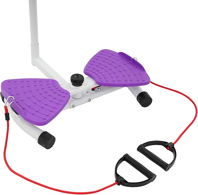 Waist Twisting Machine with Handlebar, 3 Gears Adjustable Ab Twister Machine with 2 Pull Cords, Ab Twist Board for Exercise 330lbs Load Capacity