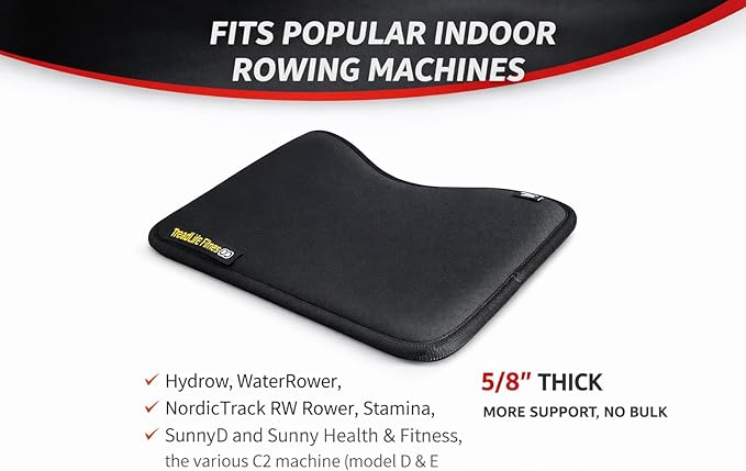 TreadLife Fitness Rowing Machine Seat Cushion - Designed to Fit The Concept2 Rowing Machine