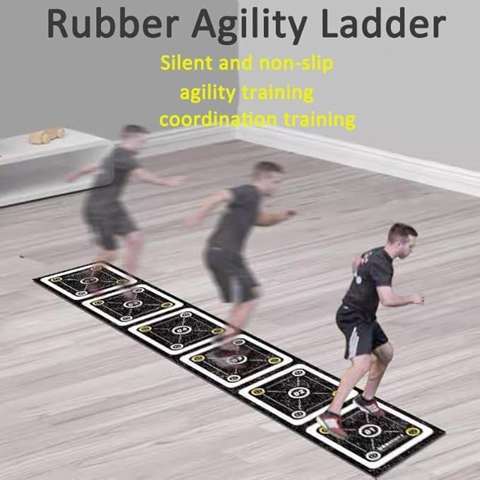 Rubber Agility Ladder 8.8 Ft Non-Slip Speed Agility Training Ladder for Soccer Footwork Training，Flat Agility Ladder for Children's Physical Training Equipment