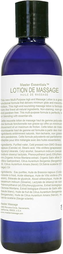 Master Massage Unscented Superior Grade Massage Lotion in 8oz Bottles