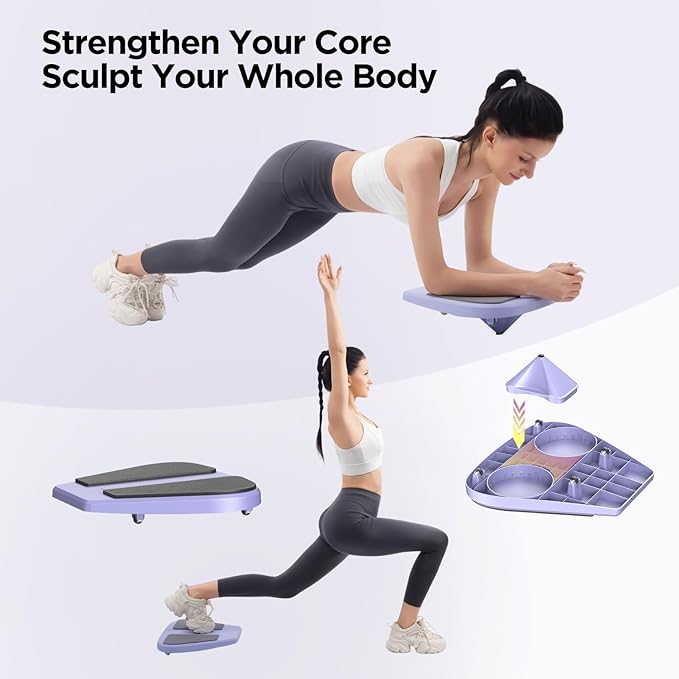 Pilates Board, Portable Pilates Reformer Equipment with Timer, 7-in-1 Foldable Pilates Machine for Home Workout, Multi-Purpose Pilates Equipment at Home, Office