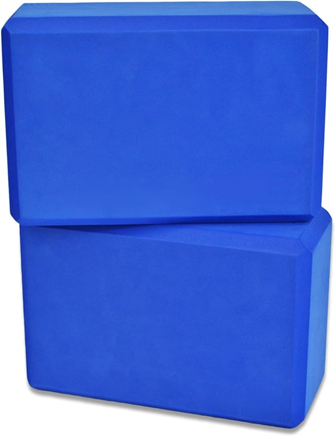 YogaAccessories High Density and Lightweight Foam Yoga Blocks - Strength and Flexibility Aid (Set of 2)