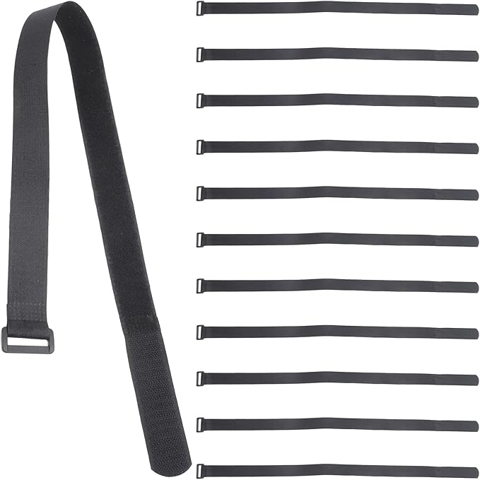 12pcs Dark Fastening Yoga Mat Straps 25mm X 600mm Adjustable Cord Straps for Exercise Mat Carrying and Storage