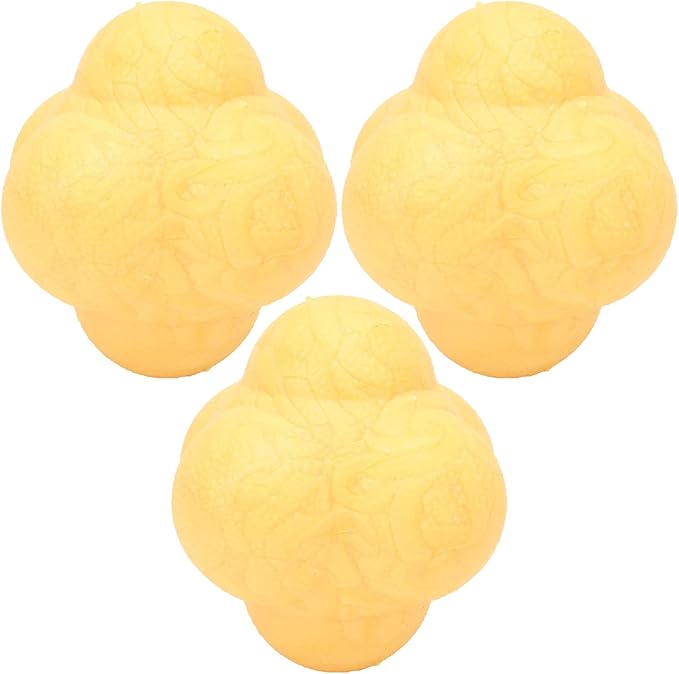 Reaction Ball Set 3Pcs TPR Hex Bounce Training Balls for Agility Reflex Exercise Sports Fitness Boxing Baseball Basketball Durable Portable 2.8x2.2x2.2in