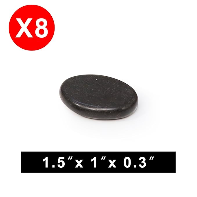 8-Piece Basalt Hot Stone Set for Toes – Natural Black Massage Stones for Spa, Relaxation & Healing – Skin Care Heating Tools for Foot Therapy