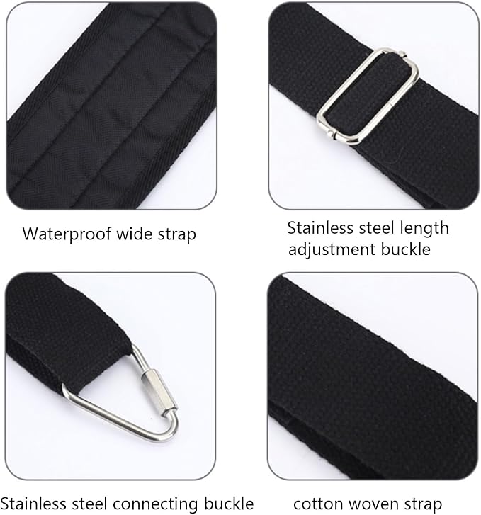High Strengths Foot Strap for Pilates Equipment with Regulable Length Stainless Steel Cotton Blend for Enhances Training