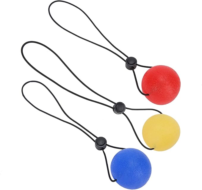 3 Pieces Secure Stress Balls on a String, Climbing Ball Hand Training Device, Hand Exercise Strengthening Rehabilitation