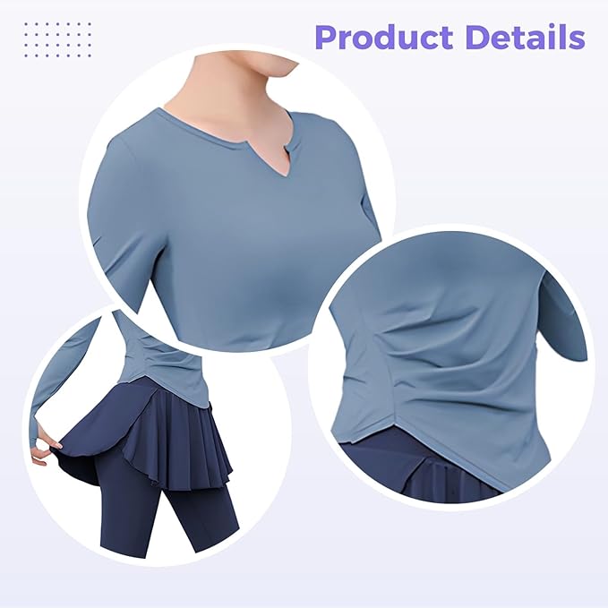 Women'S Black Two-Piece Pilates Set Xxl, Long Sleeve Top And Skirt With Leggings, Breathable And Sweat-Wicking, For 135-150 Lbs