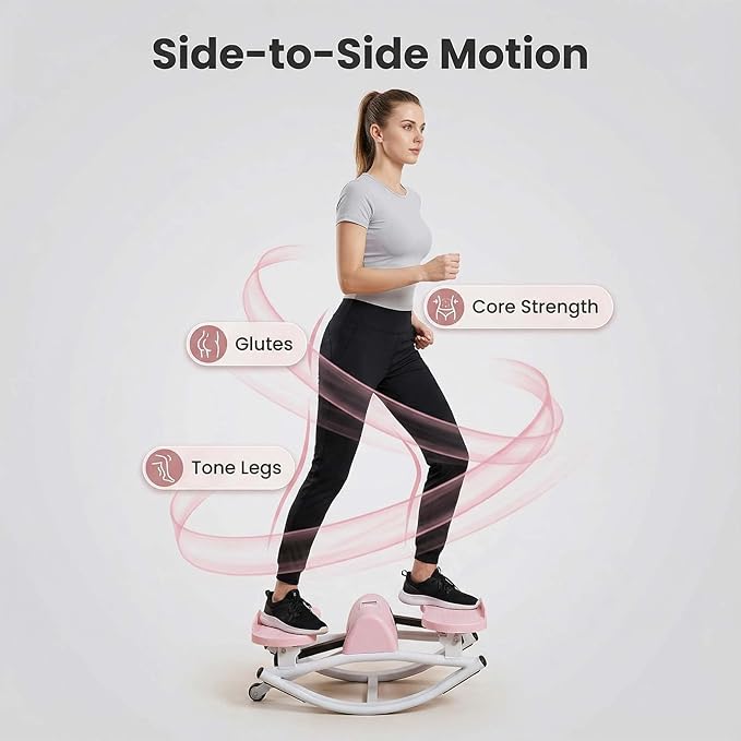 Lhanel Rock Stepper Side-Stepping Machine with Resistance Bands Low-Impact Balance Training Women's Home Fitness Equipment