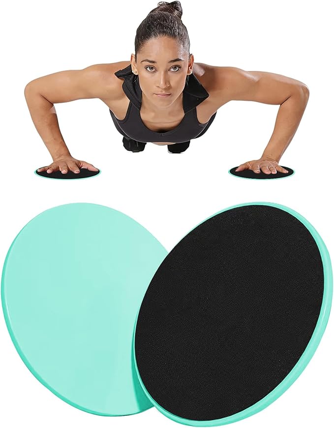 Upgrade Sport Core Sliders for Working Out - Dual Sided Glide Discs for Full Body Workout on Carpet or Hardwood Floor - Fitness & Home Exercise Equipment for Athletes