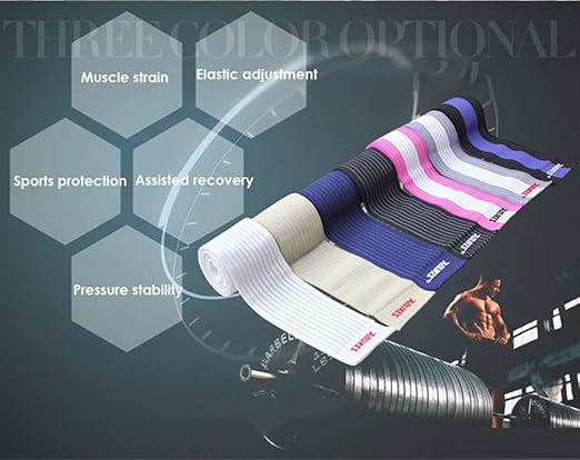 Runworld (1 Pair Elastic Breathable Knee Brace Compression Bandage Wraps Pain Relief Straps Support Wraps Sleeve for Men Women Cross Training WODs,Gym Workout,Fitness & Powerlifting (Rose/White)