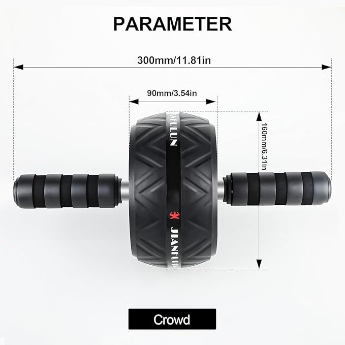 Ab Roller Wheel with Knee Pad, Ab Wheel Roller for Abs Workout & Core Strength Training, Dual Wheel Abdominal Exercise Equipment for Home Gym Fitness for Men & Women