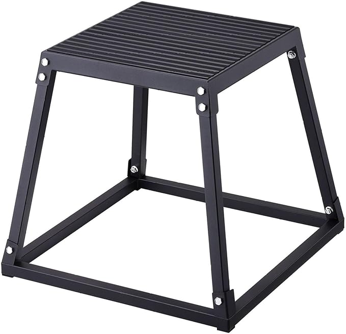 18 Inch Plyometric Box, Steel Jump Platform - Agility Box for Fitness Training, Step Up Box for Home Gym, Strength & Conditioning - Black