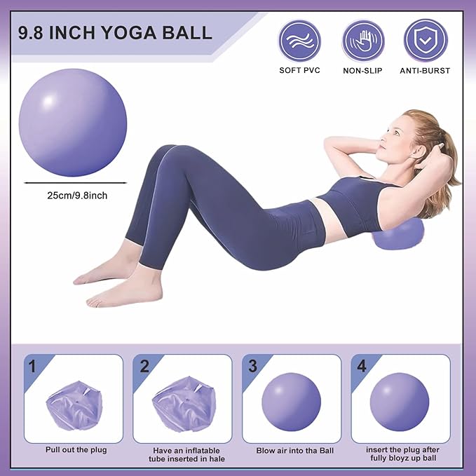 Yoga Pilates Ring Set for Home Workouts – 18 Pcs Fitness Kit for Women – Resistance & Toning Accessories with Circle Ring, Ideal for Full Body Toning & Flexibility