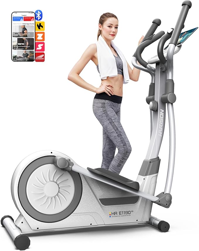 HARISON Elliptical Machine for Home 350 LBS Capacity, Magnetic Elliptical Exercise Machine with 16-Level Resistance Control, Elliptical Trainer