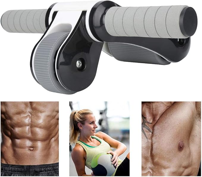 2 Wheels Ab Roller Wheel Abdominal Exerciser with Knee Pad Home Fitness Equipment
