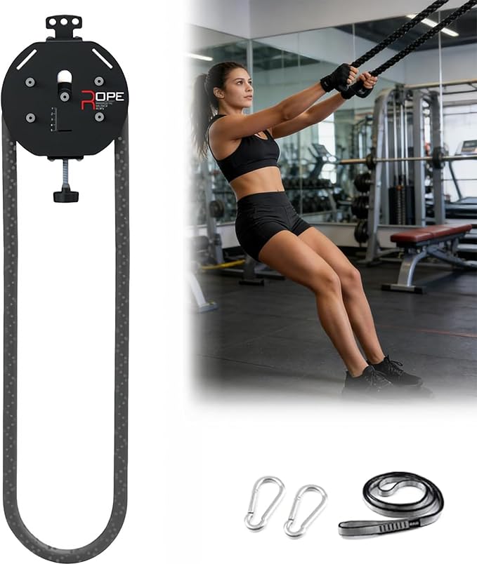 Endless Rope Pull Machine: Portable Full-Body Trainer, 20kg Adjustable Resistance, Durable Steel-Core Nylon Rope (4m), Perfect for Home, Travel, and Outdoor Fitness