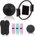 Pilates Essentials Kit for Women, Pilates Equipment, for Home Workouts with Ring and Ball Set, 3pcs Booty Bands, Yoga Bands for Stretching, Fascia Ball, Yoga Socks