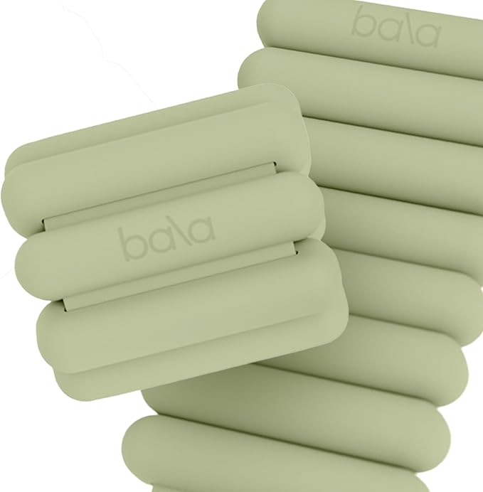 Bala Bangles Wrist & Ankle Weights for Women & Men - Adjustable Weighted Bands - Soft Silicone Arm & Leg Weights for Pilates, Yoga, Walking, Barre, Home Workout & Strength Training Exercise