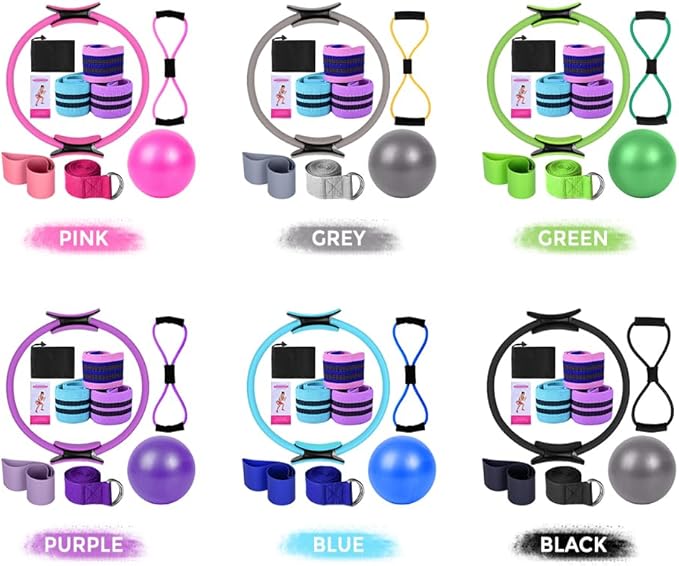 Yoga Sets for Women Pilates At Home Equipment Pilates Magic Ring oty Bands for Working Out Glutes Yoga Ball 25cm Figu 8 sistance Band Yoga Bands for Sttching