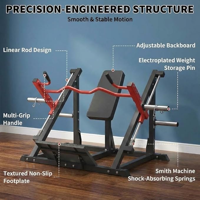 Linear Row Machine for Home Gym, Back Row Machine with Linear Bearing - Plate Loaded Seated Row Machine Protects Lower Back,Back & LAT Training Equipment, Gym Equipment for Small Spaces(NO Weights)