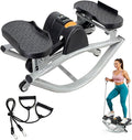 Rock Stepper Side to Side Exercise Machine - Lateral Twist Rocking Stepper, Mini Portable Stair Stepper for Fitness at Home, Cardio Workout Equipment, Compact Indoor Trainer with Resistance Bands