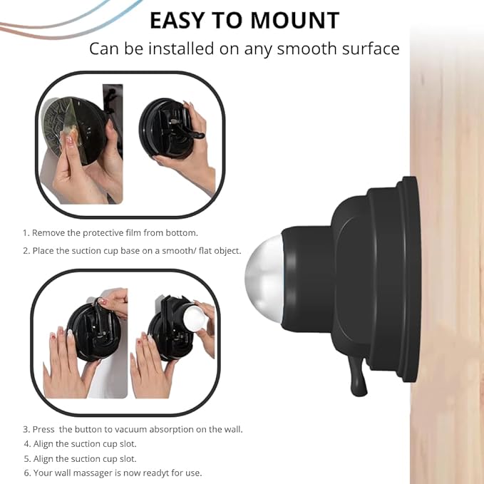 PRIME Fitness Wall Mounted Massage Ball | Cold Therapy | Back Massager | Cryo Stick | Relieve Muscle Pain (360 Massager)