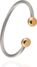 Magnetic Bracelets for Women, 2-Tone Stainless Steel Magnetic Bracelet for Couples & Hea